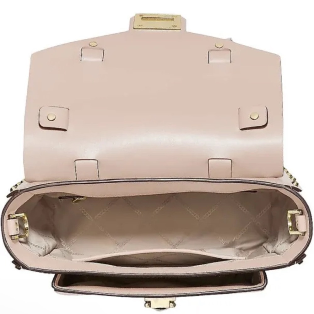 Michael Kors Manhattan Medium Top Handle School Satchel Powder Blush Leather - Picture 4 of 5